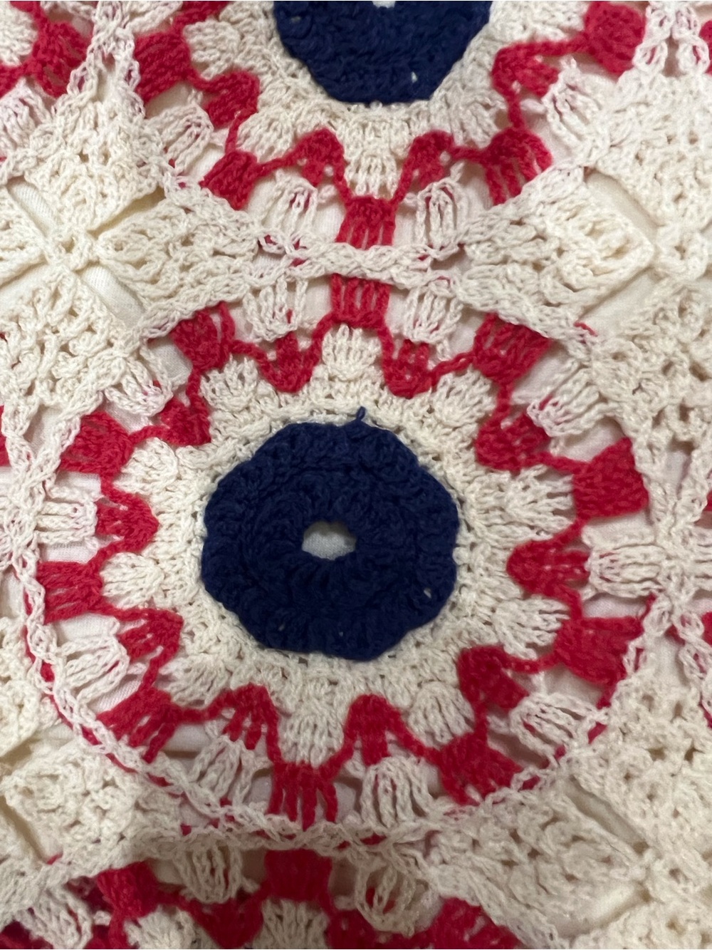 Arizona Jean Company Crochet Halter Crop Top in Cream, Navy, Red - Picture 2 of 6